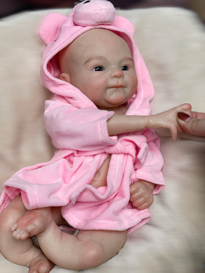 16 Inch Sweet Girl Full Body Silicone Reborn Toddler Hand-detailed Skin With Visible Veins