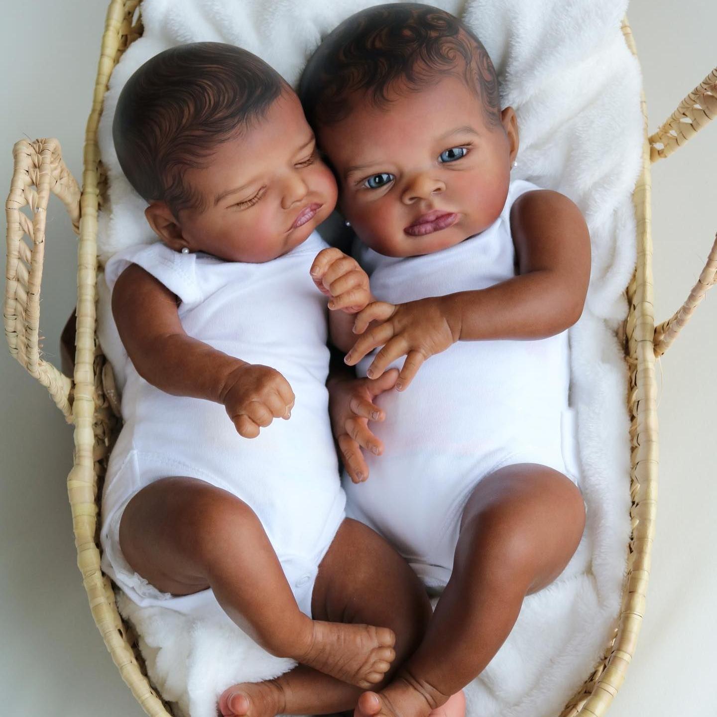 Genesis Artist Painted Lanny Bebe Reborn 45cm Black Skin Lifelike Real Reborn Doll - Reborn With Love Baby Dolls Store