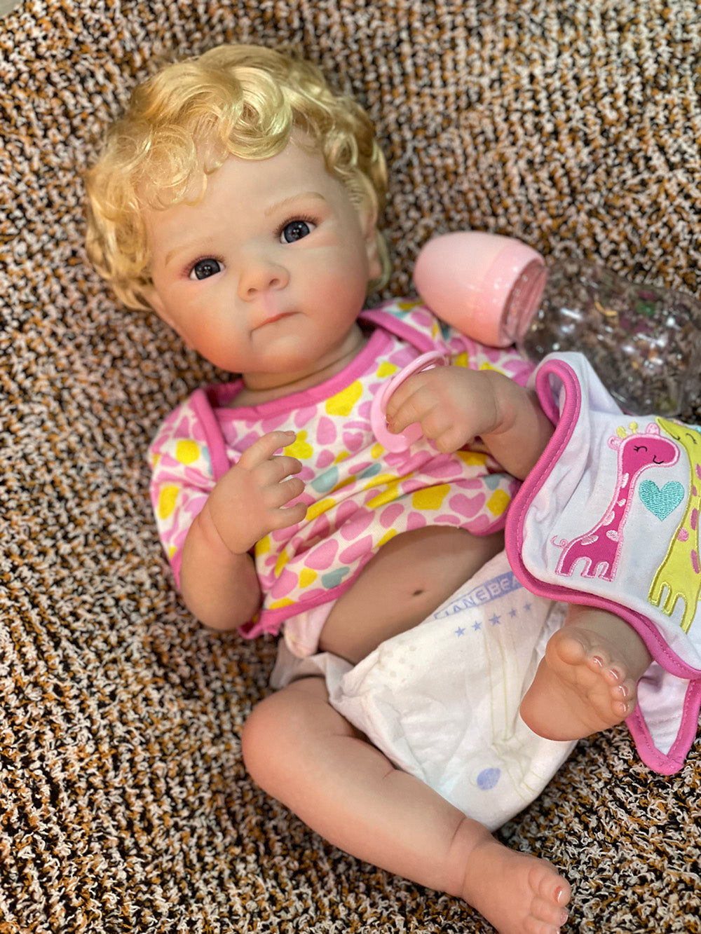 18 Inch Adorable Reborn Toddler Baby Full Body Vinyl Hand Painted Bebe With Lifelike Skin Texture