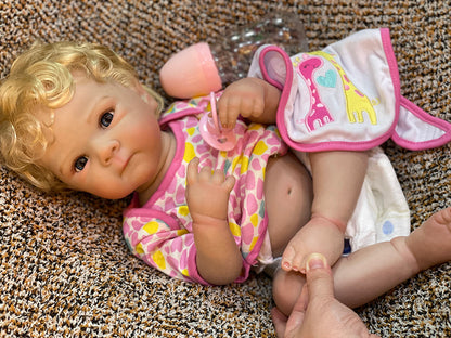 18 Inch Adorable Reborn Toddler Baby Full Body Vinyl Hand Painted Bebe With Lifelike Skin Texture