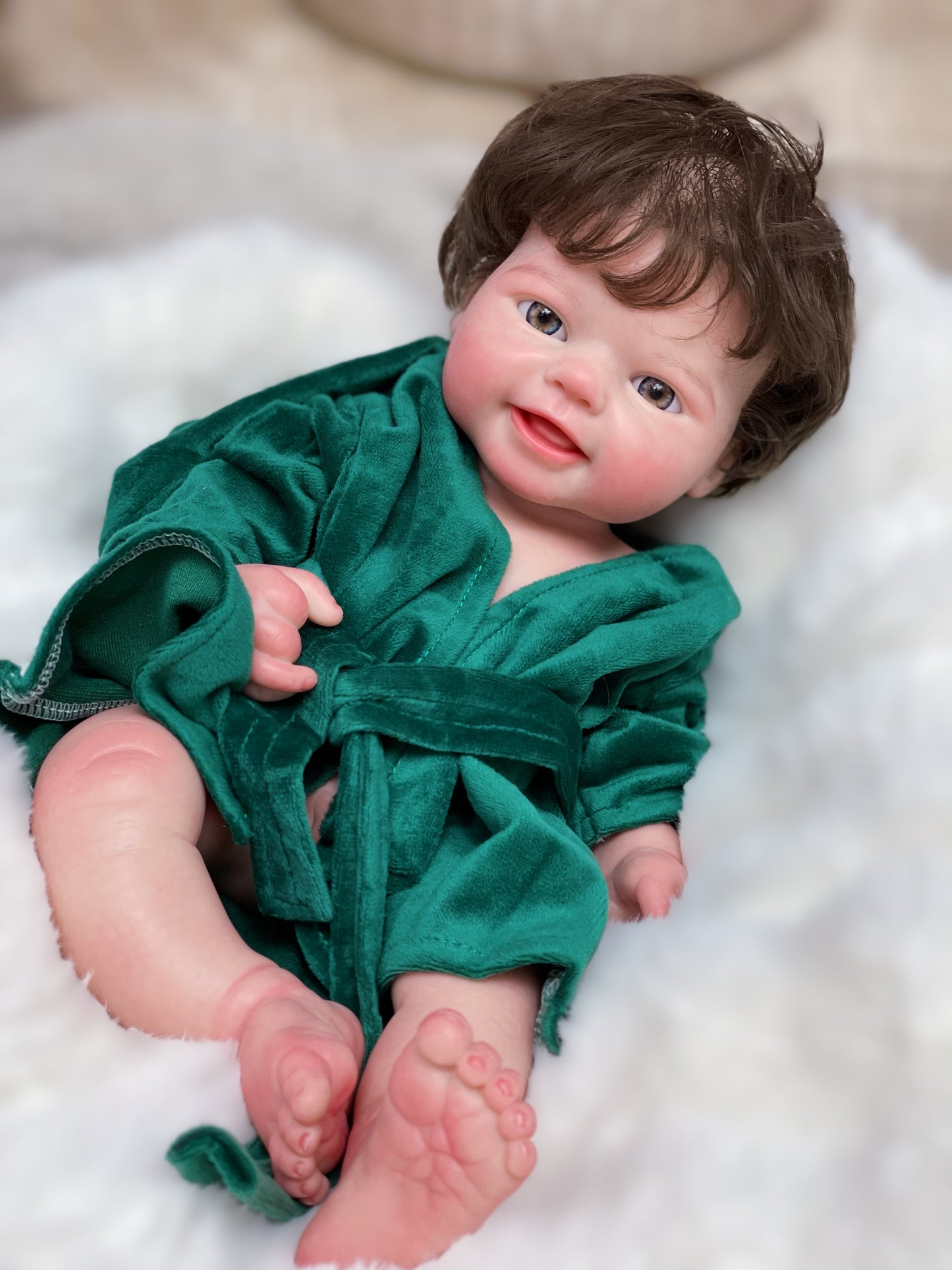 15 Inch Lovely Reborn Doll Full Solid Silicone Top Quality Baby With Lifelike Hand Rooted Hair For Birthday Surprise