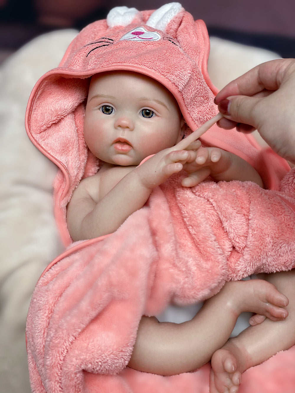 18 Inch Sweet Reborn Baby Waterproof Silicone Doll Hand-crafted Lifelike 3D Skin Toys