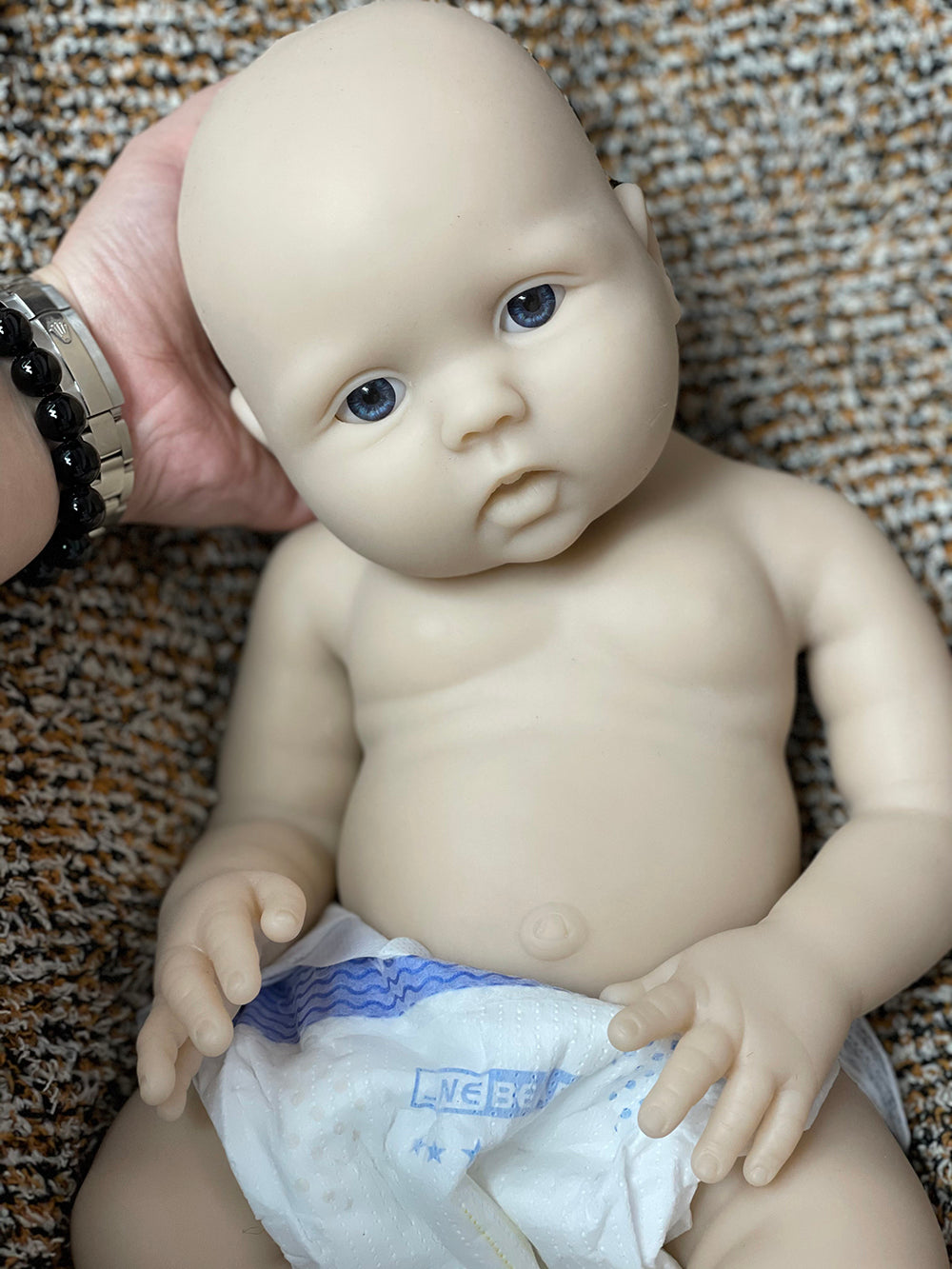 18 Inch Precious Reborn Baby Doll Full Silicone Unpainted Bebe With Hand-drawn Details