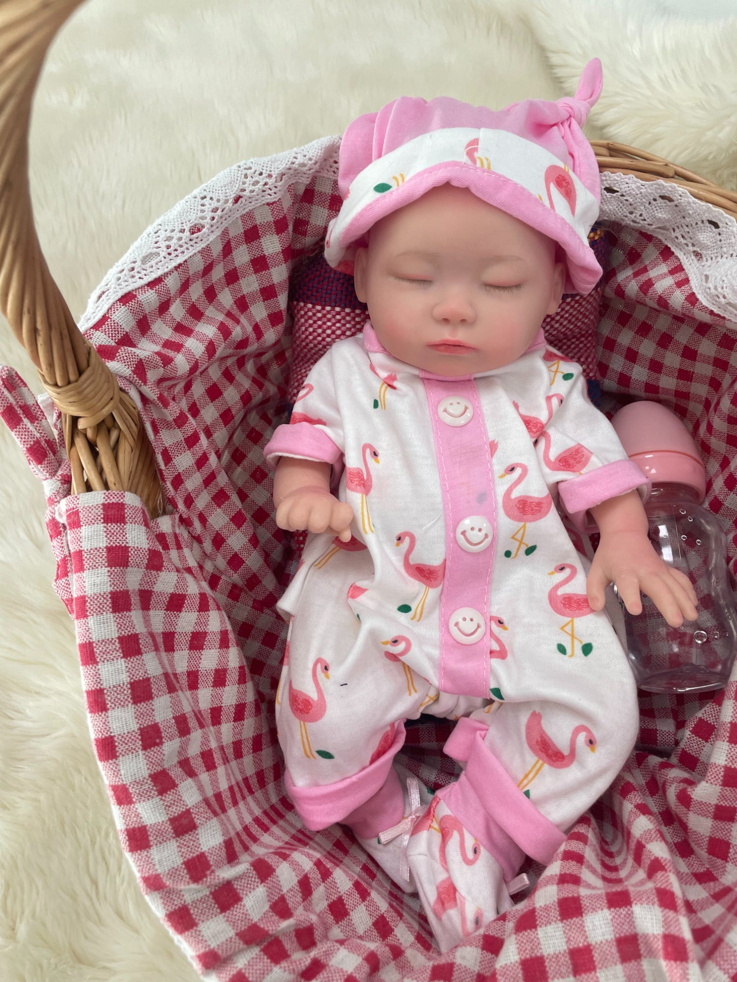 35 CM Soft Full Body Solid Silicone Bebe Reborn Doll Can drink