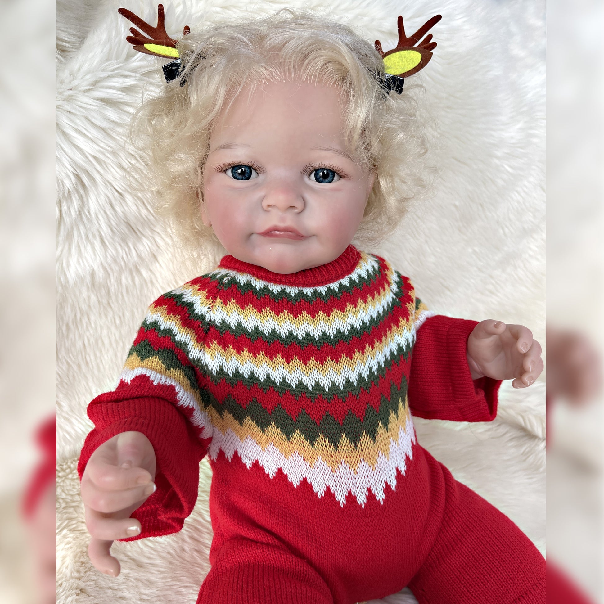 55cm Tobiah Bebe Reborn 3D Painted Handmade Reborn Dolls With Rooted White Hair Lifelike Real Art Muñecas Reborn - Reborn With Love Baby Dolls Store