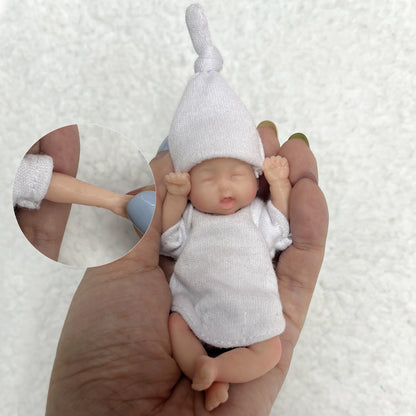 10cm Mini Palm Soft Full Solid Silicone Bebe Reborn Girl Handmade Realistic Reborn Dolls Lifelike - Reborn With Love Baby Dolls Store