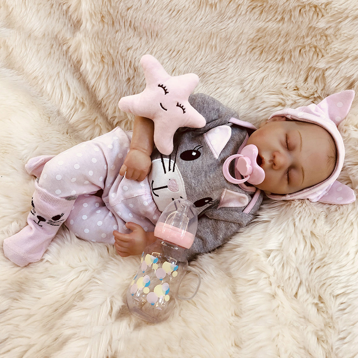 Reborn Doll 47.5 CM Hand-Drawing Premie Baby Boy Hair Lifelike Real Soft Touch Cuddly Reborn Bbay Doll - Reborn With Love Baby Dolls Store