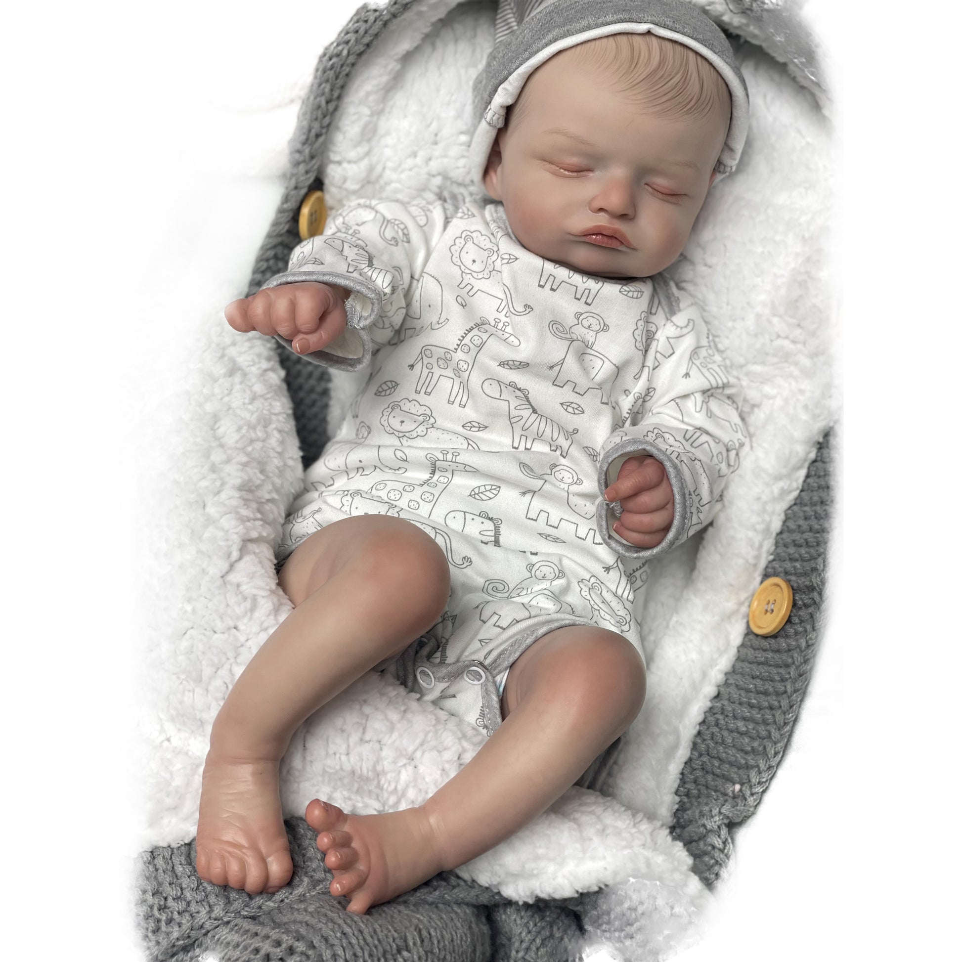 18 Inch Rosalie Finished Rebrn Bebe Handmade Lifelike Newborn Baby - Reborn With Love Baby Dolls Store