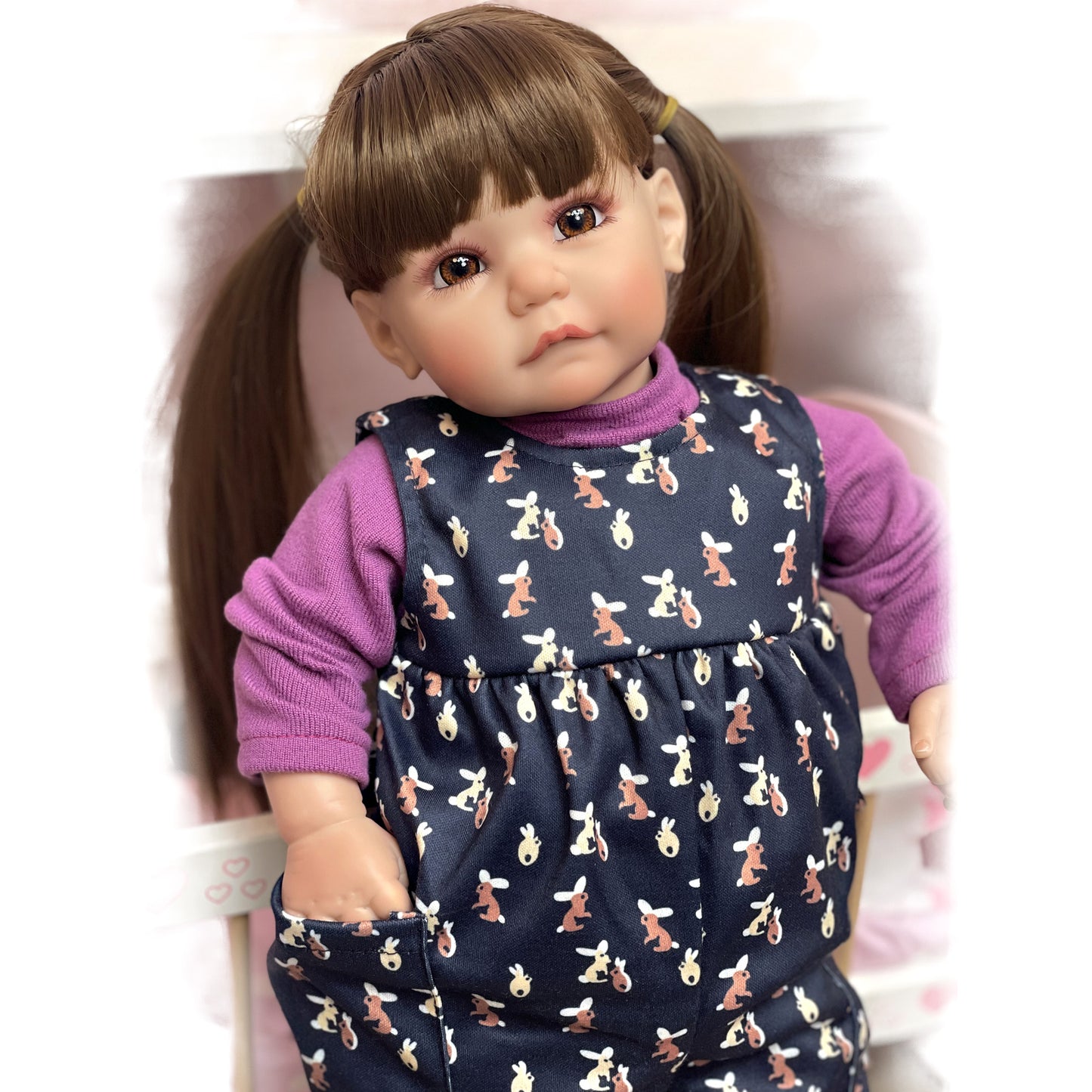 18 Inch Handmade Lifelike Reborn Bebe Doll Painted Lifelike Stand Doll Lovely bebe reborn realista boneca baby - Reborn With Love Baby Dolls Store