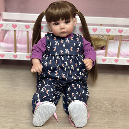 18 Inch Handmade Lifelike Reborn Bebe Doll Painted Lifelike Stand Doll Lovely bebe reborn realista boneca baby - Reborn With Love Baby Dolls Store