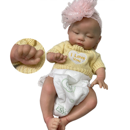 35 CM Can drink milk can pee Full Body Soft Silicone Doll - Reborn With Love Baby Dolls Store