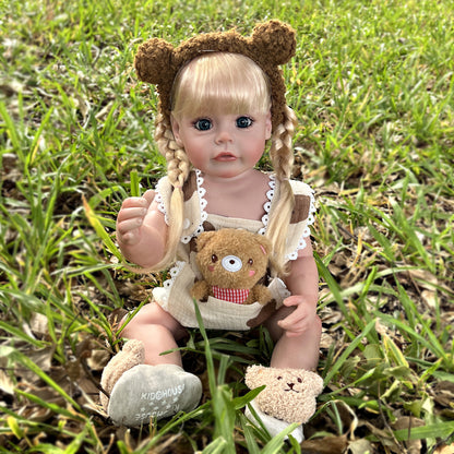 22 Inch Suesue Full Body Soft Vinyl Can take shower Bebe Newborn Handmade Lifelike Reborn Doll Painted little princess - Reborn With Love Baby Dolls Store