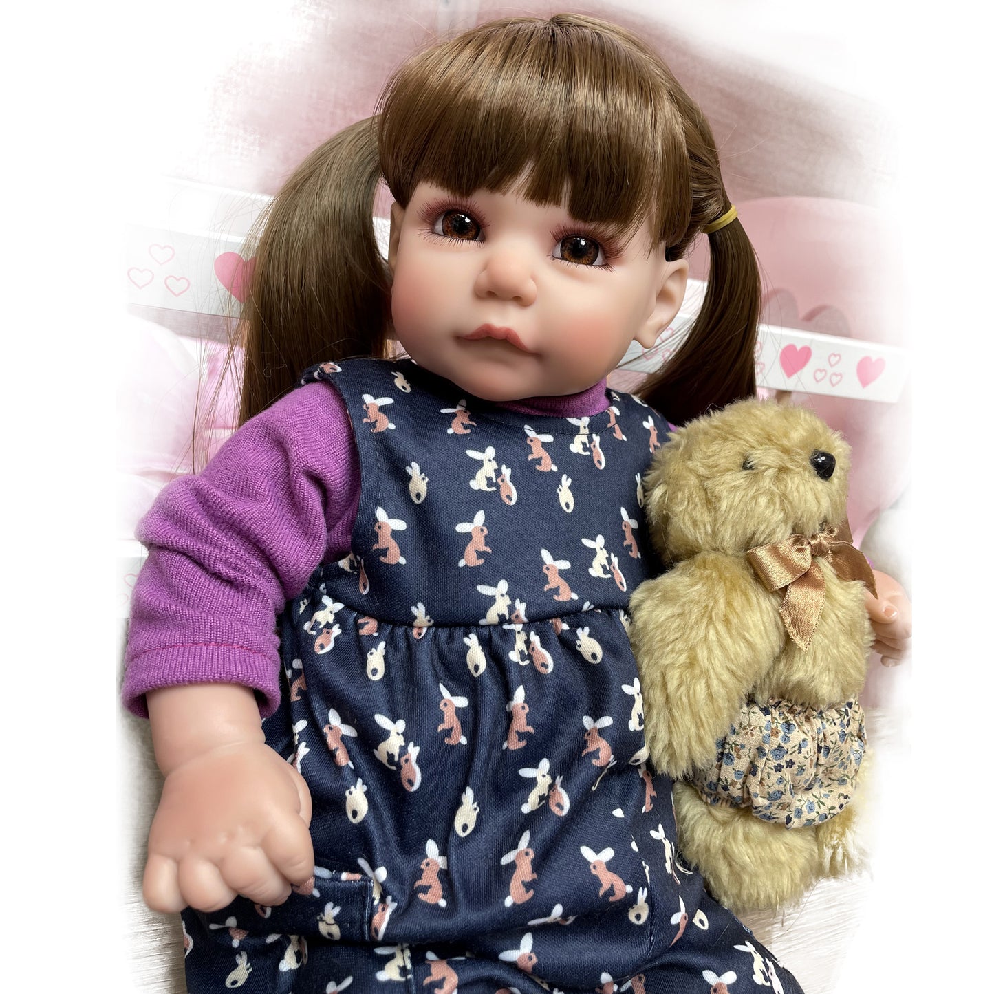 18 Inch Handmade Lifelike Reborn Bebe Doll Painted Lifelike Stand Doll Lovely bebe reborn realista boneca baby - Reborn With Love Baby Dolls Store